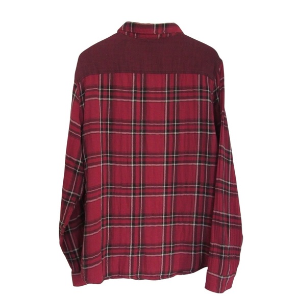 Buffalo David Bitton Mens Red Plaid Button Down Shirt XXL Classic Regular Fit - Picture 2 of 10